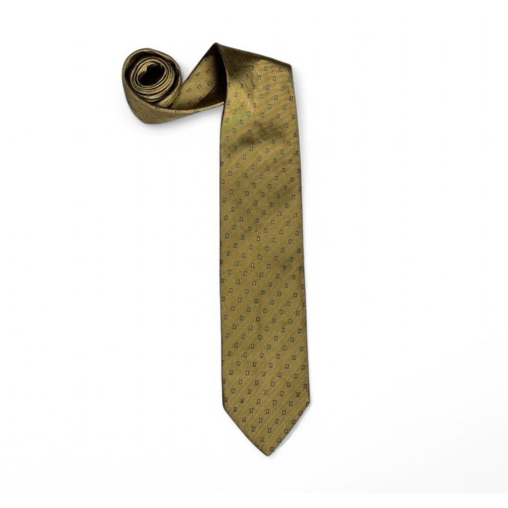 Giorgio Armani Collezioni 100% Silk Necktie Gold Made in Italy Luxury Tie